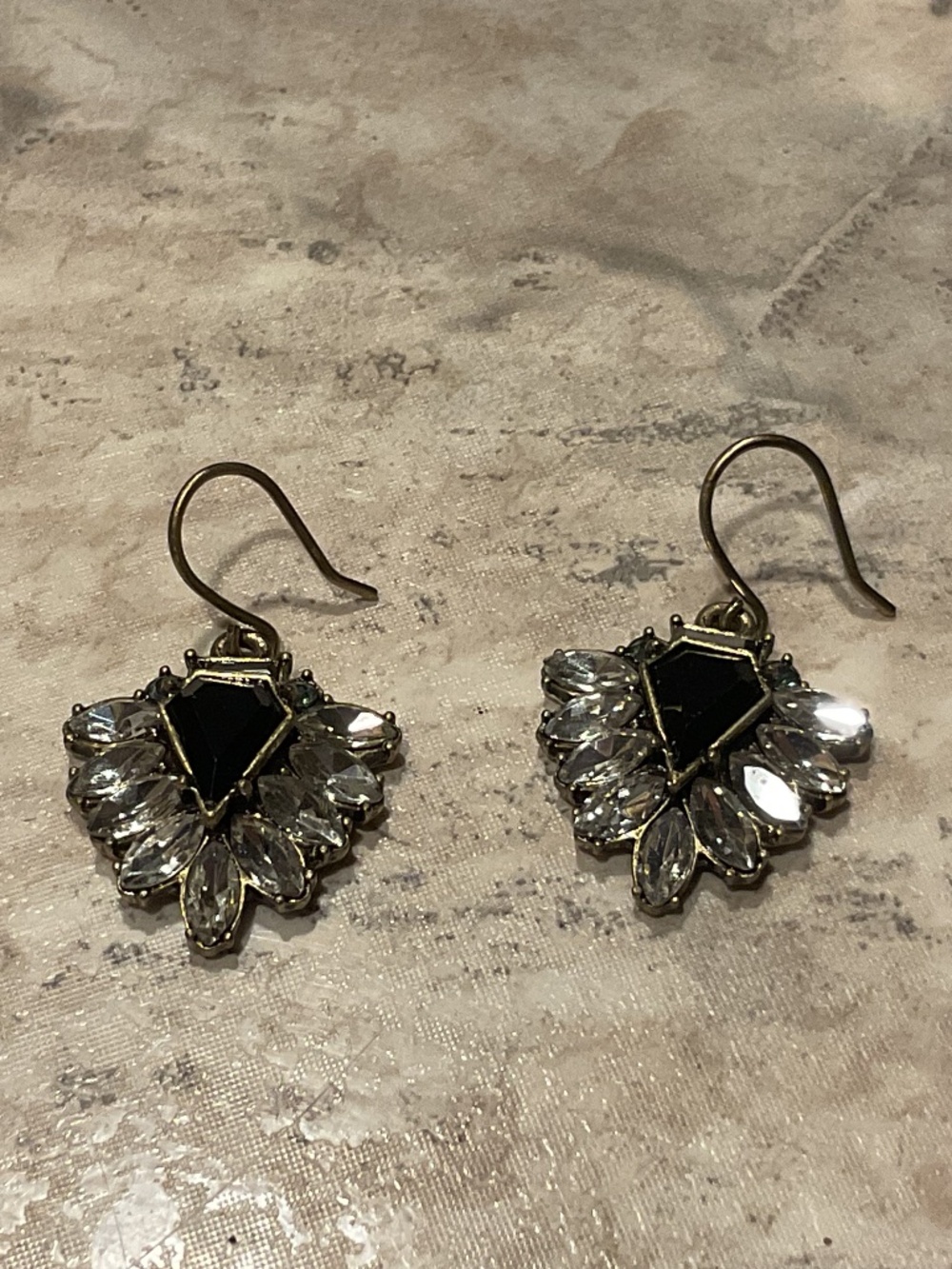 Cti Dangle Earrings pierced vintage crystal 1” nwot